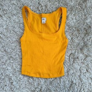 UO Women's Yellow Ribbed Tank Top size S